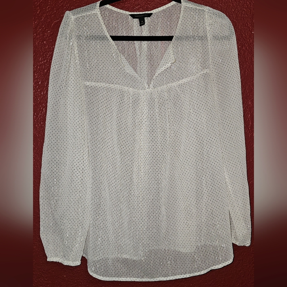 Banana Republic Sheer White Blouse